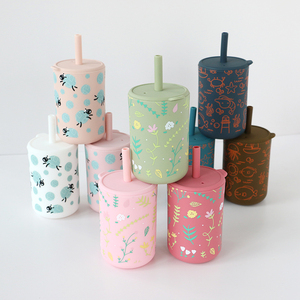 แก้วซิลิโคนสำหรับเด็ก ปลอดสาร BPA ปลอดสารพิษ ป้องกันการหก พกพาสะดวก เกรดอาหาร พร้อมหลอดดูด สำหรับฝึกดื่ม - Product Image 6