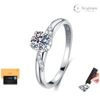 Bague en argent sterling 925 sur mesure avec certification GRA, moissanite 0,5 carat D VVS, bague pour femme, libérez votre diversité en matière de bijoux