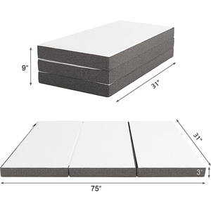 <span class=keywords><strong>Surmatelas</strong></span> en mousse à mémoire de forme de taille double pliable Portable fond antidérapant hypoallergénique emballé sous vide pour dormir au sol - Product Image 2