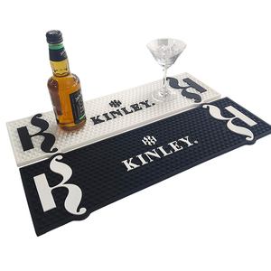 Black White Silicone <b>Bar</b> Rail Mat Vintage Carved Edge Design Non-Slip Spill Proof <b>Bar</b> <b>Runner</b> Mat for Cafes <b>Bars</b> - Product Image 6