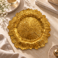 Assiette de Présentation Premium en Plastique de 13 Pouces avec Texture Élevée Élégante pour la Décoration de Table de Fêtes, Mariages et Événements