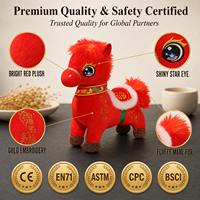 Fabricant OEM de jouets en peluche personnalisables : Cheval en peluche brodé, rembourré en coton PP, design de poupée de dessin animé sur mesure