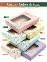 Boîte cadeau rétro à fermeture magnétique, recyclable et biodégradable, avec fenêtre visuelle, logo/couleur/taille personnalisables pour pâtisserie/bijoux