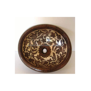 Évier de salle de bain et de cuisine, rond et brillant, lavage à la main - Product Image 1