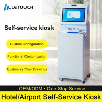 Kiosque tout-en-un sur pied de 21,5 pouces avec écran tactile modulaire, prise en charge SDK, 220 V, pour services bancaires et aéroports