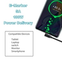 Câble de charge et de transfert de données vidéo et audio USB-C vers USB-C 4K PD, câble USB-C vers USB-C coudé 20 Gbit/s pour ordinateur portable, VR, téléphone portable, tablette