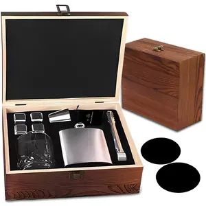 Zbpasl-Whisky Glas Set Whiskey Stones Gift Set Voor Mannen Met Heupfles Crystal Whisky Rotsen Bril, chilling Stones