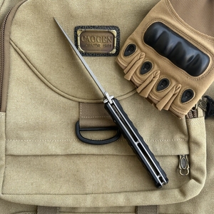 D2 coltello di sopravvivenza pieghevole all'aperto G10 manico in acciaio inox titanio lama di plastica industriale caccia campeggio grado per fai da te - Product Image 6