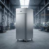 Réfrigérateur commercial à porte simple, vertical, en acier inoxydable, pour cuisine de restaurant