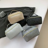 Sac de maquillage portable à paillettes, grande capacité, trousse de toilette de voyage, organiseur de toilette portable, multi-compartiments pour femmes