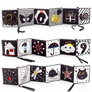 Jouets sensoriels pour bébés en tissu froissé doux, activités d'éveil, noir et blanc, contraste élevé, pour le temps sur le ventre - Product Image 1