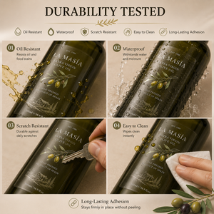 Etiquetas Personalizadas Transparentes para Aceite de Oliva, Resistentes al Agua y al Aceite, en Rollo, para Botellas de Vidrio, Empaques de Alimentos, OEM, ODM, con Logotipo <span class=keywords><strong>QR</strong></span> - Product Image 4
