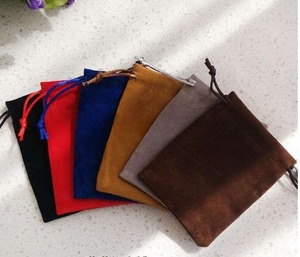 Pochette en velours à fond rond bleu de haute qualité pour bijoux - Product Image 6