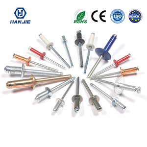 Rivets aveugles à tête dôme de type ouvert, rivets à percussion en aluminium colorés et noirs 3/16" et <span class=keywords><strong>7mm</strong></span> - Product Image 1