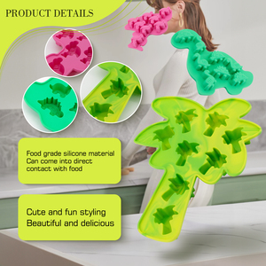 Cocotiers et flamants roses 3D <span class=keywords><strong>Dino</strong></span> Silicone gâteau moule plateau enfant dessin animé glace et de qualité alimentaire Cube forme gommeux moule plateau - Product Image 6