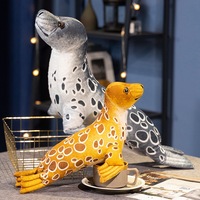 Peluche créative et mignonne de lion de mer - Jouet en peluche réaliste d'animal marin, super doux en coton PP, cadeau pour enfants