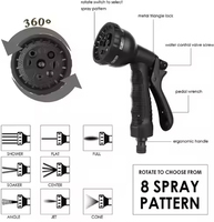 Arrosage de jardin, irrigation, nettoyage, buse de pistolet de pulvérisation réglable en plastique, populaire, portable, multifonctionnel