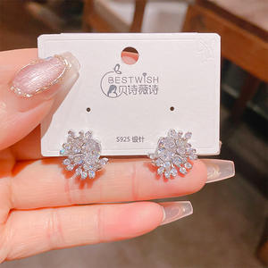 Bông tai nữ zircon hình hoa pháo hoa sang trọng, chất lượng cao, kiểu Hàn Quốc thời thượng 2025 - Product Image 1