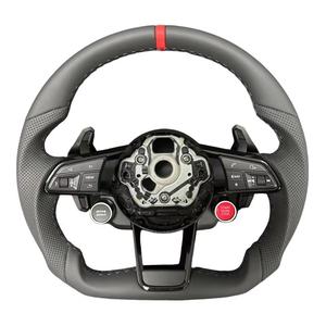 Volant en cuir Alcantara complet avec bouton de démarrage <span class=keywords><strong>S</strong></span>-<span class=keywords><strong>Line</strong></span> pour Audi R8 TTRS C6 C7 S7 S4 A4 B8 RS3 SQ5 S5 B9 A6 C8 <span class=keywords><strong>A3</strong></span> - Product Image 4
