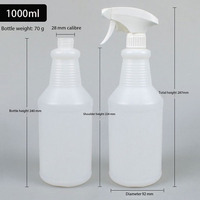 Crème chimique d'atomiseur de HDPE de la coutume 500ml 650ml 1000 ml 500ml 650 1000 ml bouteille en plastique résistante avec le pulvérisateur de déclencheur