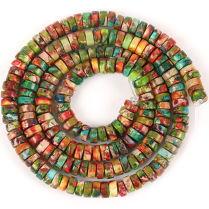 AsVrai U 4x4x2mm Naturstein Bunte See sediment Jaspis Perlen Flache runde lose Perlen für Schmuck herstellung Armband Zubehör - Product Image 5