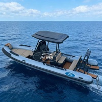 Bateau pneumatique rigide Hedia CE de haute qualité, 7 m, en Hypalon PVC, console 700, coque en V profond, pour la pêche, en aluminium, pour la navigation océanique