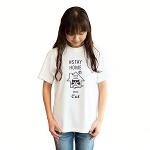 T-shirt da uomo e da donna a maniche corte con stampa Cat Stay Home With Cat, abbigliamento promozionale - Product Image 2
