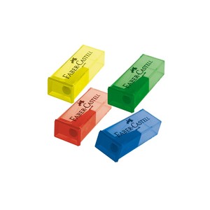 FABER CASTELL - Aiguiseur de crayons en plastique avec réservoir 2,5x6cm assorti - Product Image 1
