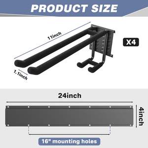 מתלה סקי קיר 4-זוג גילוח, מוסך כבד כבד מארגן עבור סנובורד, מגלשי שלג, כלים עד 200 ק "ג - Product Image 5