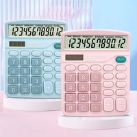 Calculatrice de bureau portable CTIFREE M-28 à 12 chiffres, double alimentation, en plastique, piles AAA, écran LCD grand format ergonomique