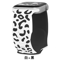 Kompatibel untuk Tali Jam Tangan Silikon Dua Warna Motif Macan Tutul dengan Gesper Kupu-Kupu, Gesper Bentuk 8, Ukiran Laser 3D Motif Bunga