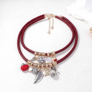 Collier pendentif géométrique poisson perle en alliage rétro tendance 2 pièces - Product Image 5