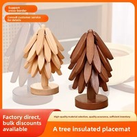 Set de table isolant en bambou à motif d'arbre, style chinois, forme irrégulière, haut de gamme, couleur noyer, pour cuisine