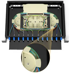 ODF 8 12 24 48 96 144 Port Panel Serat Optik Kotak FTTH Kotak Terminal Distribusi FDB SC ST FC LC Peralatan Serat Konektor