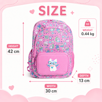 Mochila Infantil con Estampado de Gato de Dibujos Animados, Ligera, para Niñas, para la Escuela, Viajes y Uso Diario