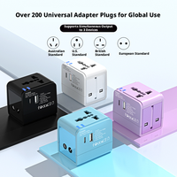 Adaptor Soket Siap Kirim 10W PD All in One MINI Ukuran Ringkas Adaptor Perjalanan Universal 4 Colokan Dengan Tegangan 240V -110V