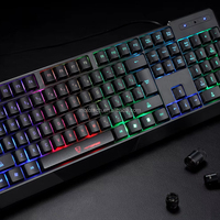 Clavier et souris de jeu USB T-WOLF TF200 de haute qualité en russe et en arabe, taille standard, avec rétroéclairage LED RVB, fonctionnement à membrane