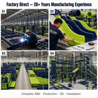 Mega Parc d'Aventures Intérieur |   Aire de jeux intérieure modulaire de plus de 1200 m² avec des toboggans géants, un parcours ninja, un mur d'escalade et une zone de trampolines