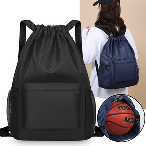 New Sports <b>Drawstring</b> <b>Backpack</b> Pockets Fitness Travel <b>Drawstring</b> Bag for Women and Men Large Capacity Gym Swim Basketball Bags - Product Image 2