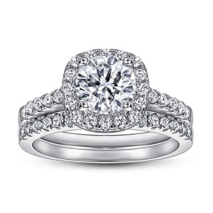 New Arrive Round Shaped Jewelry <b>Sets</b> 925 Sterling <b>Silver</b> White Gold Plated Women Jewelry <b>Set</b> - Product Image 2