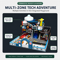 Équipement de terrain de jeux intérieur sur le thème de la technologie du futur, piscine à balles, toboggan, aire de jeux pour tout-petits pour parcs d'attractions, centres commerciaux