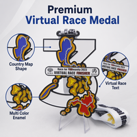 Medalla de carrera virtual con mapa personalizado, acabado en esmalte, para finalistas de maratones de Filipinas, premio para desafíos en línea, recuerdo deportivo