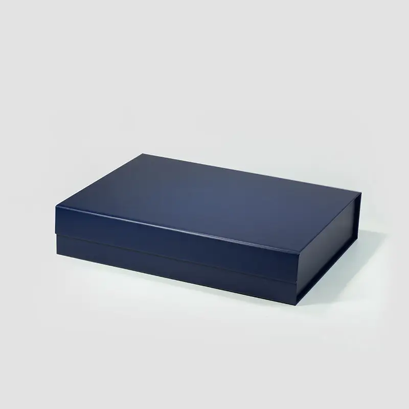 A4 неглубокий размер против царапин матовая ламинированная темно-синяя цветная Магнитная застежка Подарочная коробка для презентации
