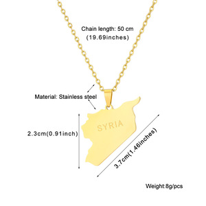 High Quality Green White Black Free Syrian Flag <b>Map</b> Syrian Freedom Necklaces Gift Wholesale - Product Image 5