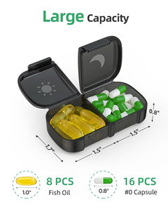 Boîte à pilules portable multi-compartiments hebdomadaire à 21 compartiments, distributeur de médicaments pour sept jours, boîte de rangement colorée de grande capacité - Product Image 6