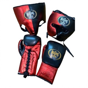 ชุดอุปกรณ์ชกมวยแบบกำหนดเอง No Boxing No Life ประกอบด้วยนวมชกมวยและหมวกป้องกันศีรษะ สีแดงดำ แบบผูกเชือก สำหรับฝึกซ้อมและแข่งขัน สำหรับผู้ใหญ่ ยี่ห้อ Winning Boxing Head Guard - Product Image 5