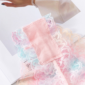 Culotte string taille basse respirante en nylon et coton tricoté à motif floral imprimé en dentelle pour jeunes femmes, style pur et séduisant - Product Image 4