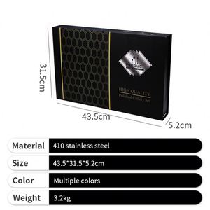 Juego de Cubiertos de Lujo para Viaje Factory Royal de 24 Piezas, de Acero Inoxidable Dorado, para Bodas, con Estuche - Product Image 4