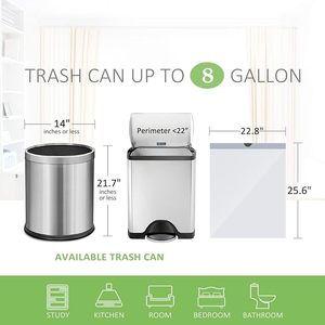 Bolsas de Basura Altas con Cordón para Cocina, Bolsas de Basura Blancas de 1.2 Mil de Grosor, Paquete de 45 Unidades para Hogar, Cocina y Oficina - Product Image 5