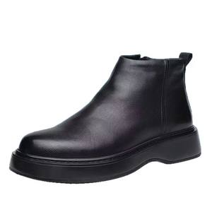 Chaussures et bottes en cuir pour hommes, couleur unie, chaussures et bottes en cuir décontractées pour l'hiver - Product Image 1